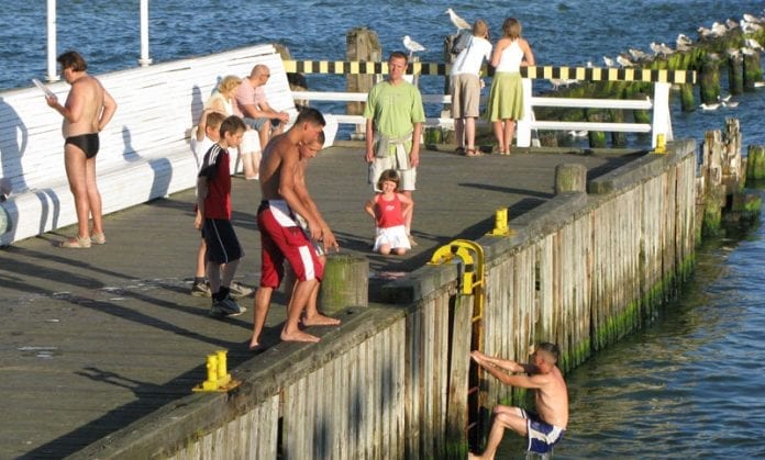 Polen-Sopot-Strand-badning