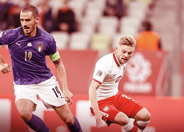 Spændende målløs fodbold-kamp mellem Polen og Italien